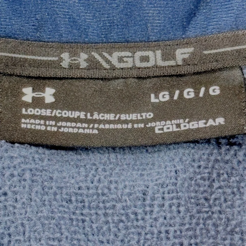Under Armour Golf ColdGear Storm Quarter Zip Pullover Mens Large Blue Heather